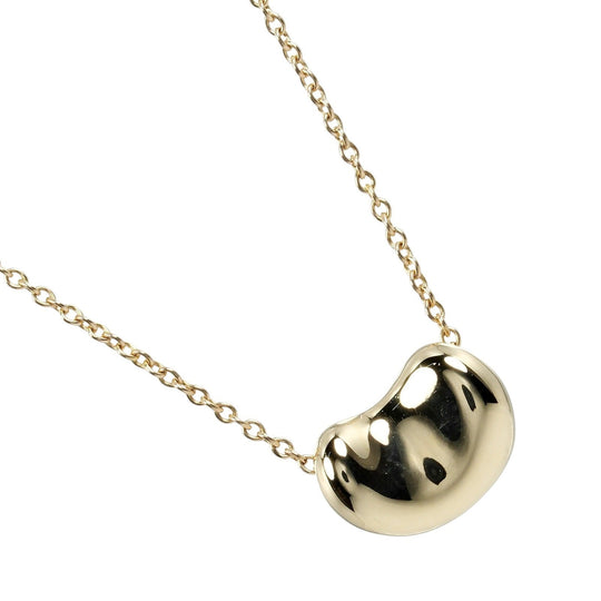 TIFFANY&Co. Necklace K18 yellow gold gold Bean Women Used Authentic