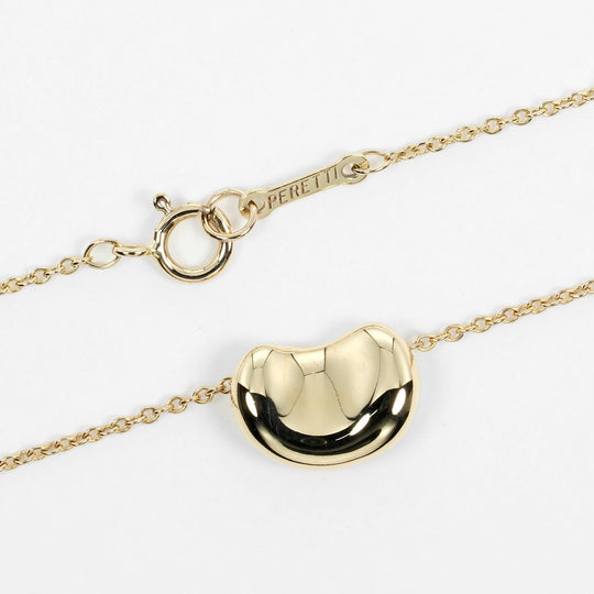TIFFANY&Co. Necklace K18 yellow gold gold Bean Women Used Authentic