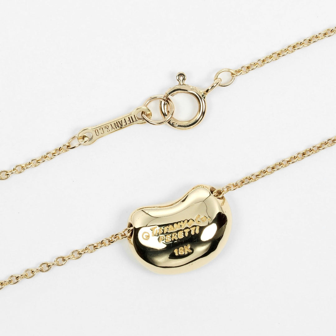TIFFANY&Co. Necklace K18 yellow gold gold Bean Women Used Authentic