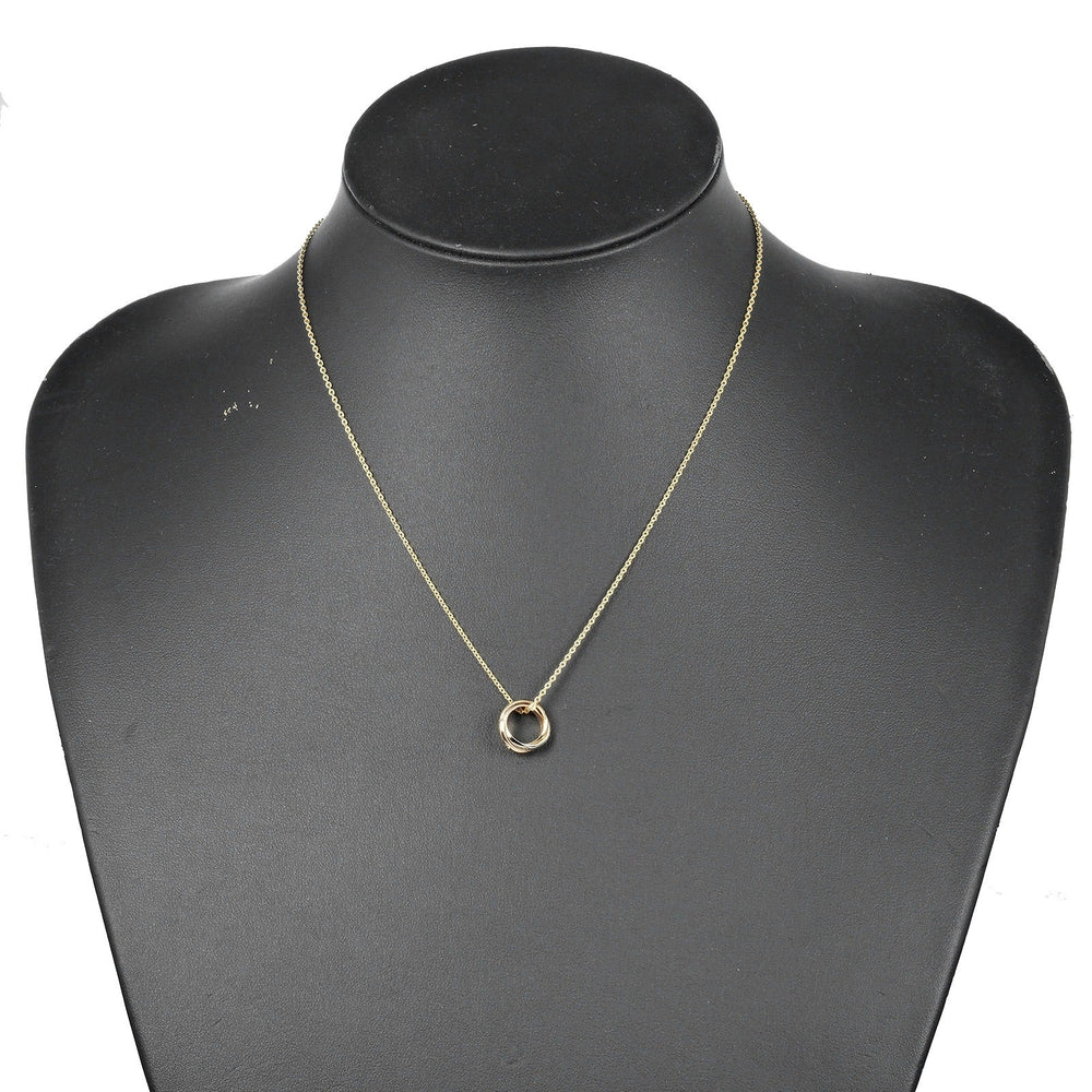 CARTIER Necklace K18 Gold (YGxPGxWG), Diamond, Three Color gold Baby Trinity Women Used Authentic