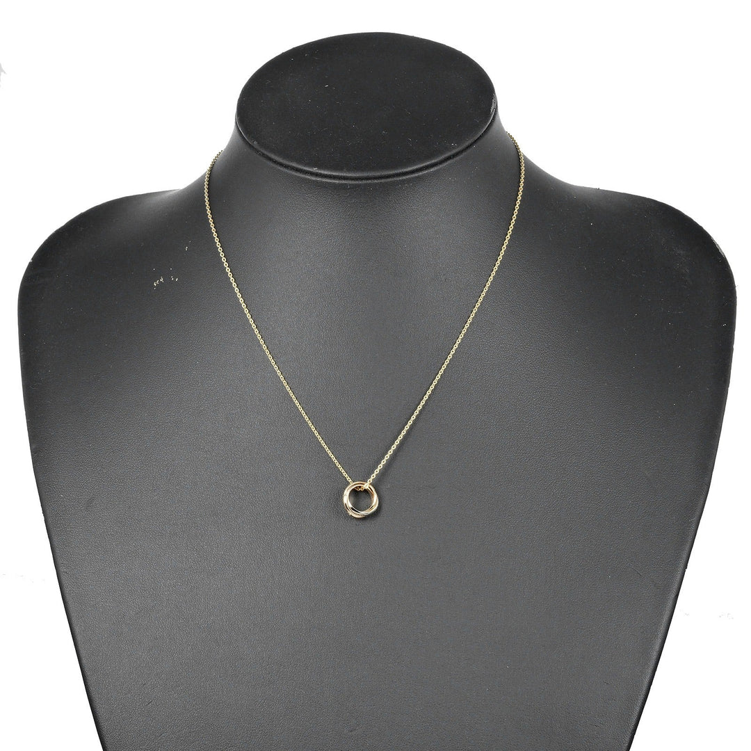 CARTIER Necklace K18 Gold (YGxPGxWG), Diamond, Three Color gold Baby Trinity Women Used Authentic