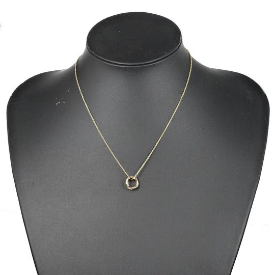 CARTIER Necklace K18 Gold (YGxPGxWG), Diamond, Three Color gold Baby Trinity Women Used Authentic