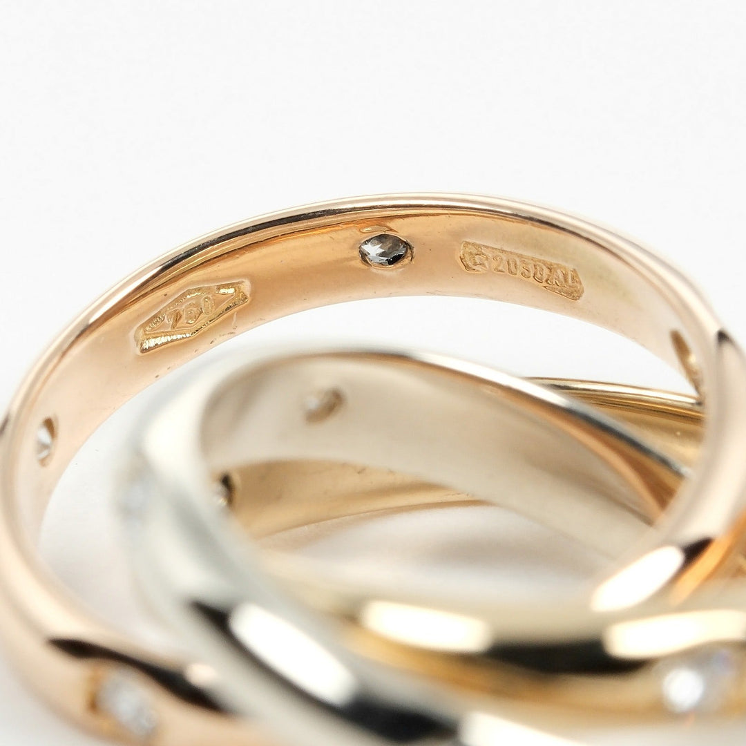 CARTIER Necklace K18 Gold (YGxPGxWG), Diamond, Three Color gold Baby Trinity Women Used Authentic