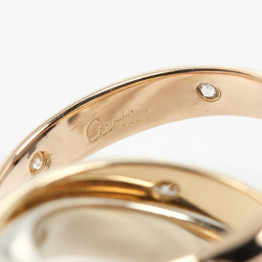 CARTIER Necklace K18 Gold (YGxPGxWG), Diamond, Three Color gold Baby Trinity Women Used Authentic