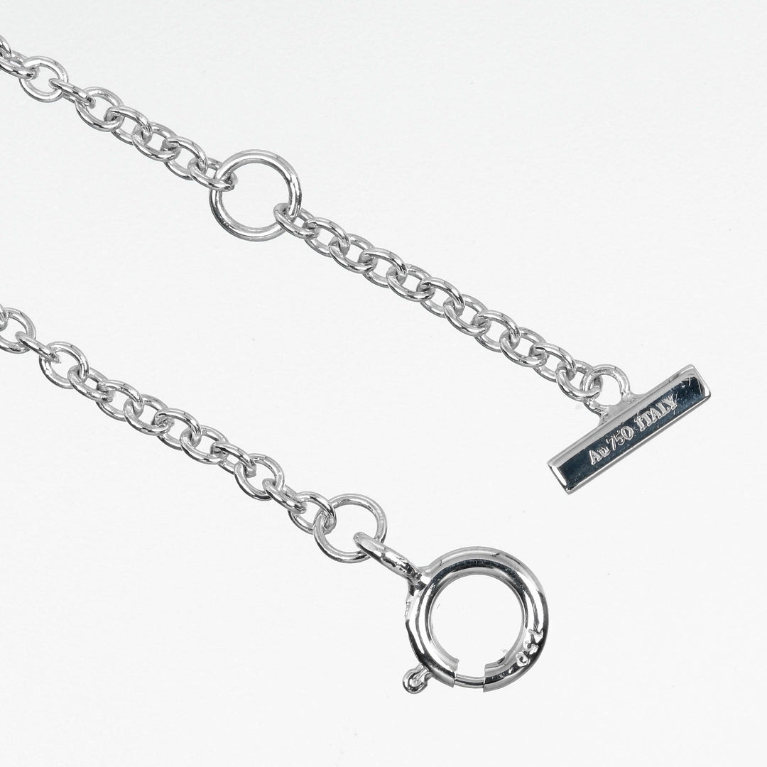TIFFANY&Co. bracelet K18 White Gold, Diamond Silver T Smile Mini Women Used Authentic
