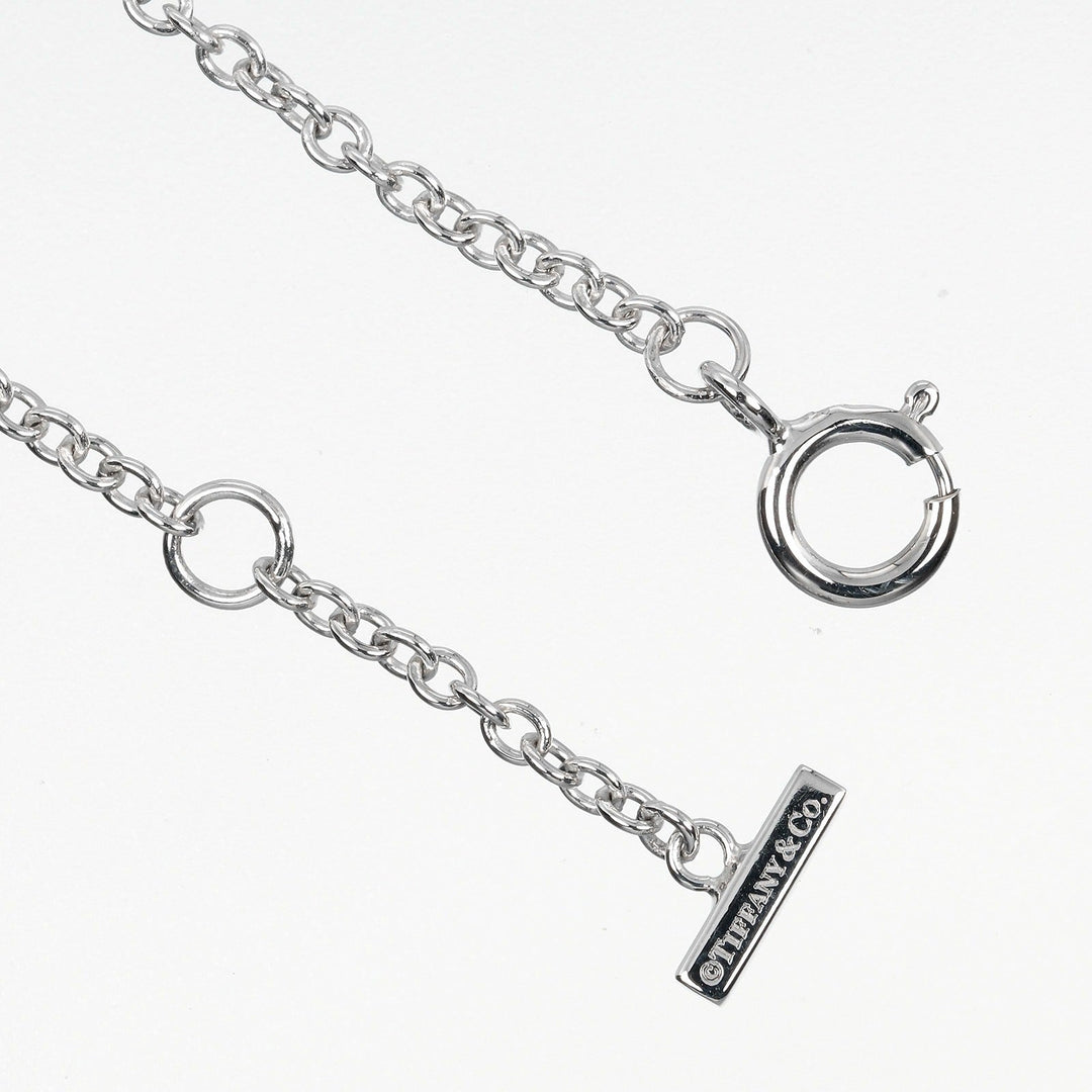 TIFFANY&Co. bracelet K18 White Gold, Diamond Silver T Smile Mini Women Used Authentic