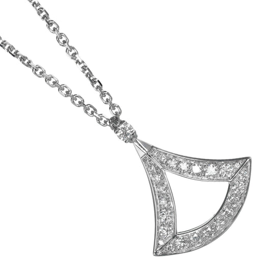 BVLGARI Necklace K18 White Gold, Diamond gold Diva Dream Women Used Authentic