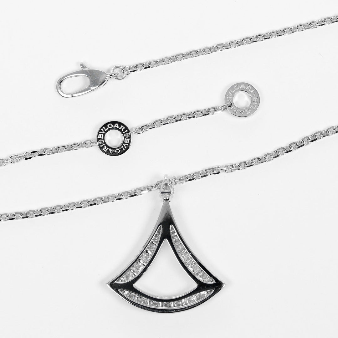 BVLGARI Necklace K18 White Gold, Diamond gold Diva Dream Women Used Authentic