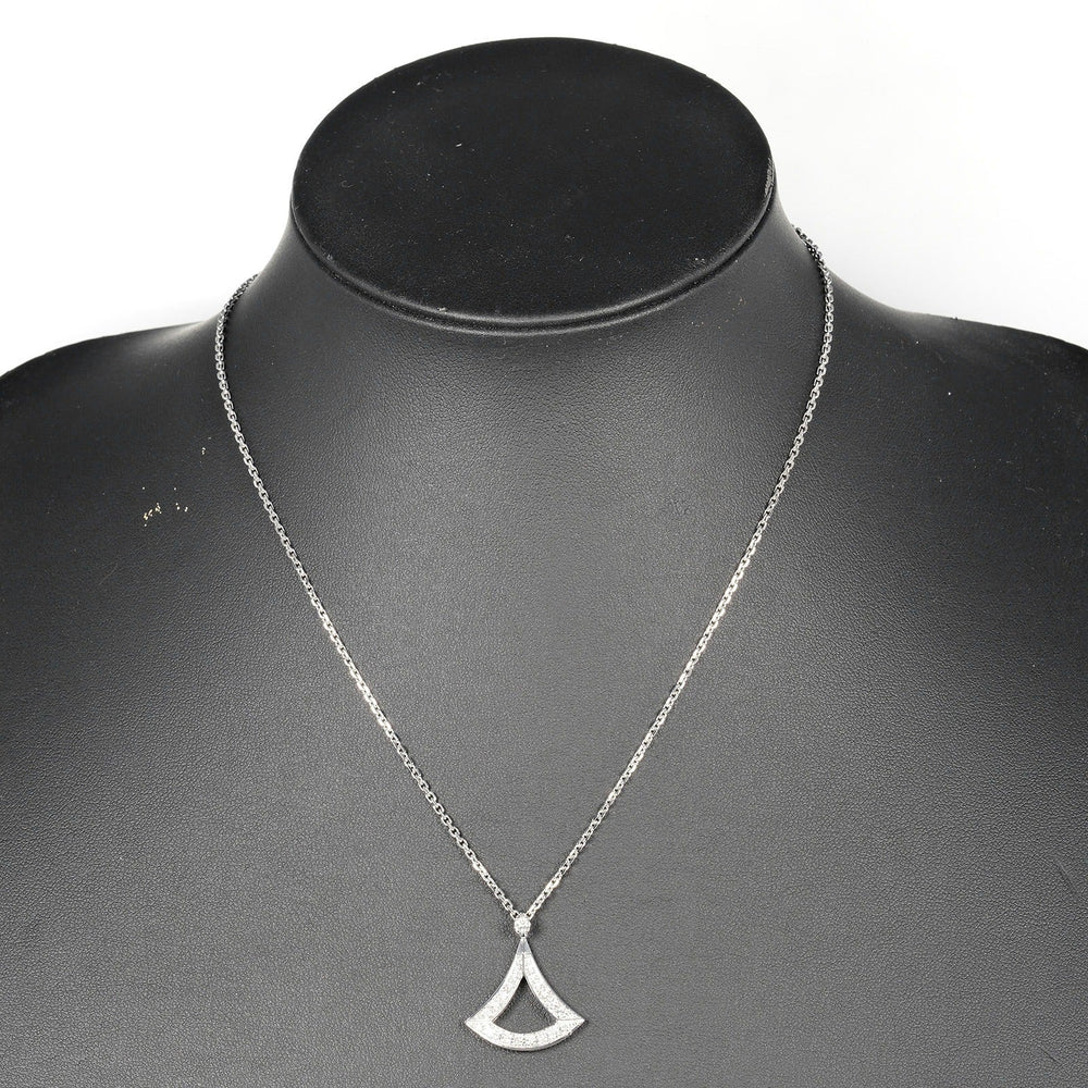 BVLGARI Necklace K18 White Gold, Diamond gold Diva Dream Women Used Authentic