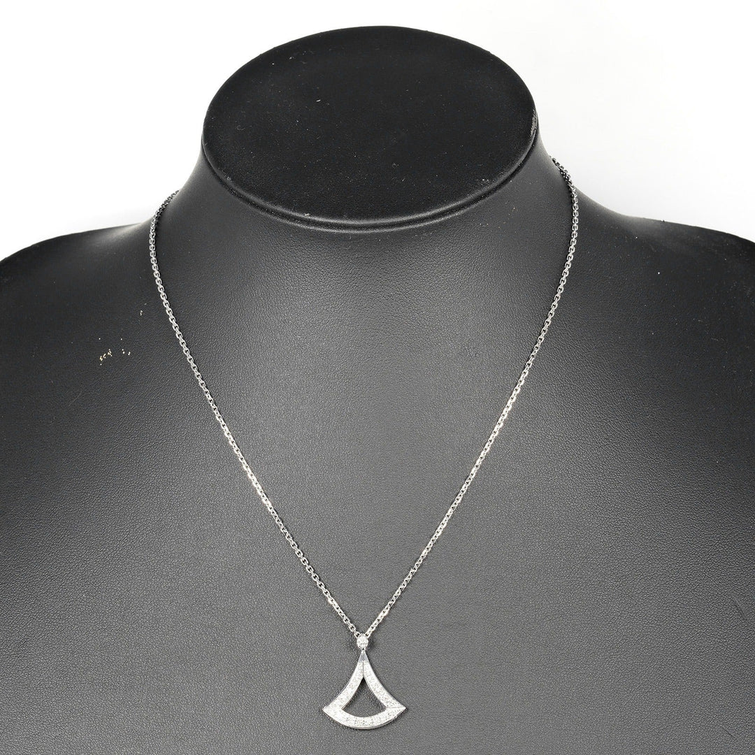 BVLGARI Necklace K18 White Gold, Diamond gold Diva Dream Women Used Authentic