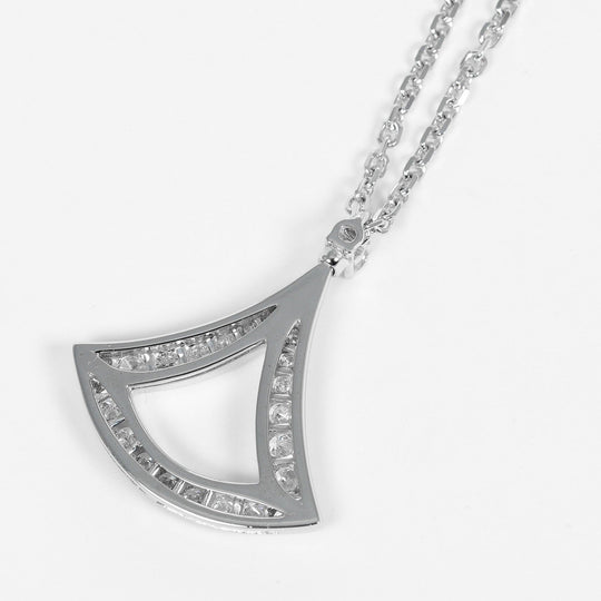 BVLGARI Necklace K18 White Gold, Diamond gold Diva Dream Women Used Authentic