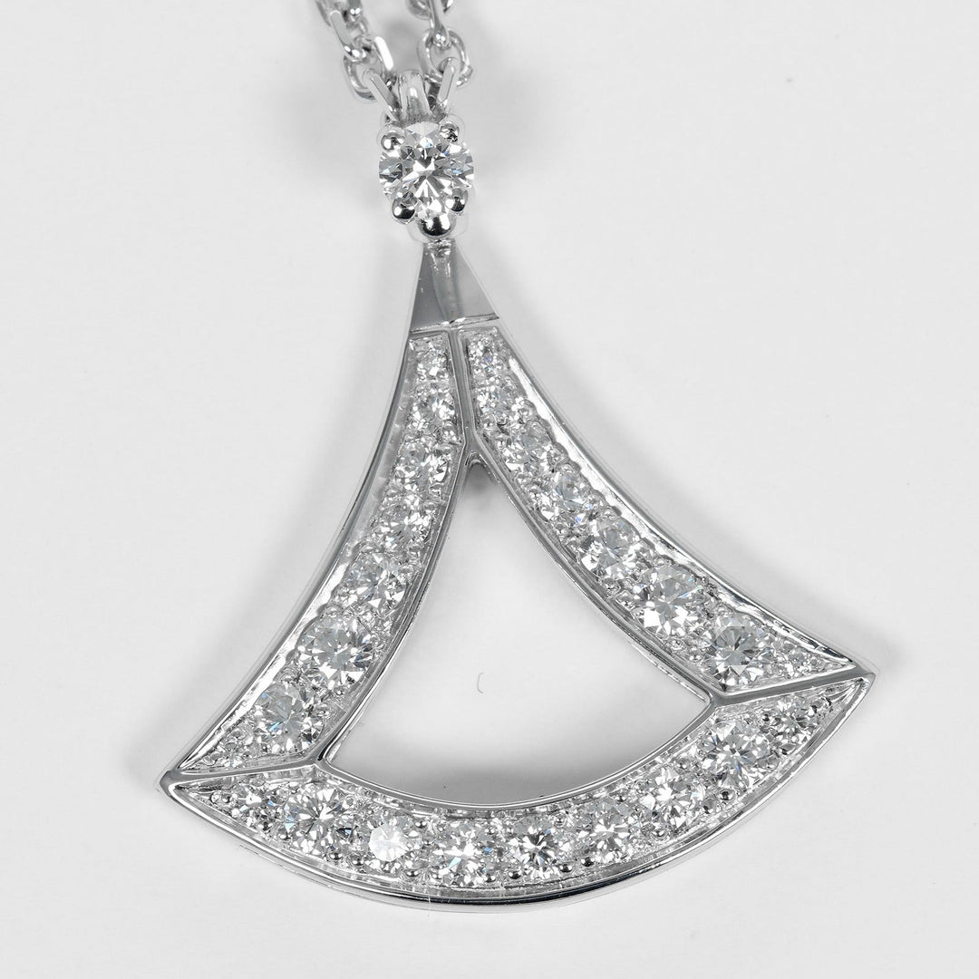 BVLGARI Necklace K18 White Gold, Diamond gold Diva Dream Women Used Authentic