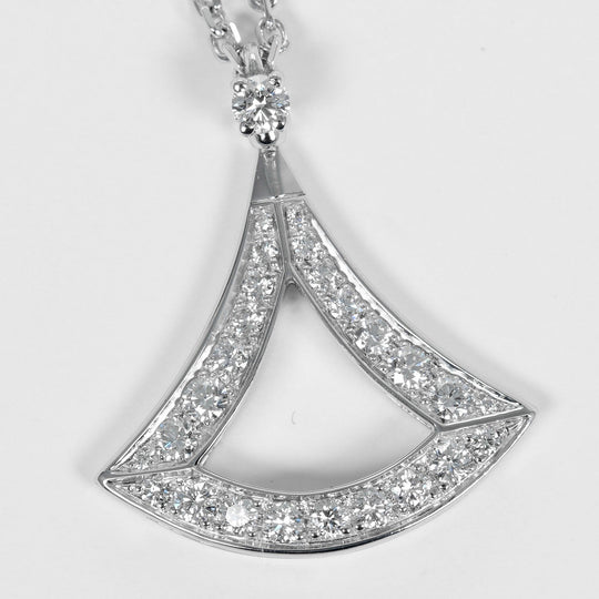 BVLGARI Necklace K18 White Gold, Diamond gold Diva Dream Women Used Authentic
