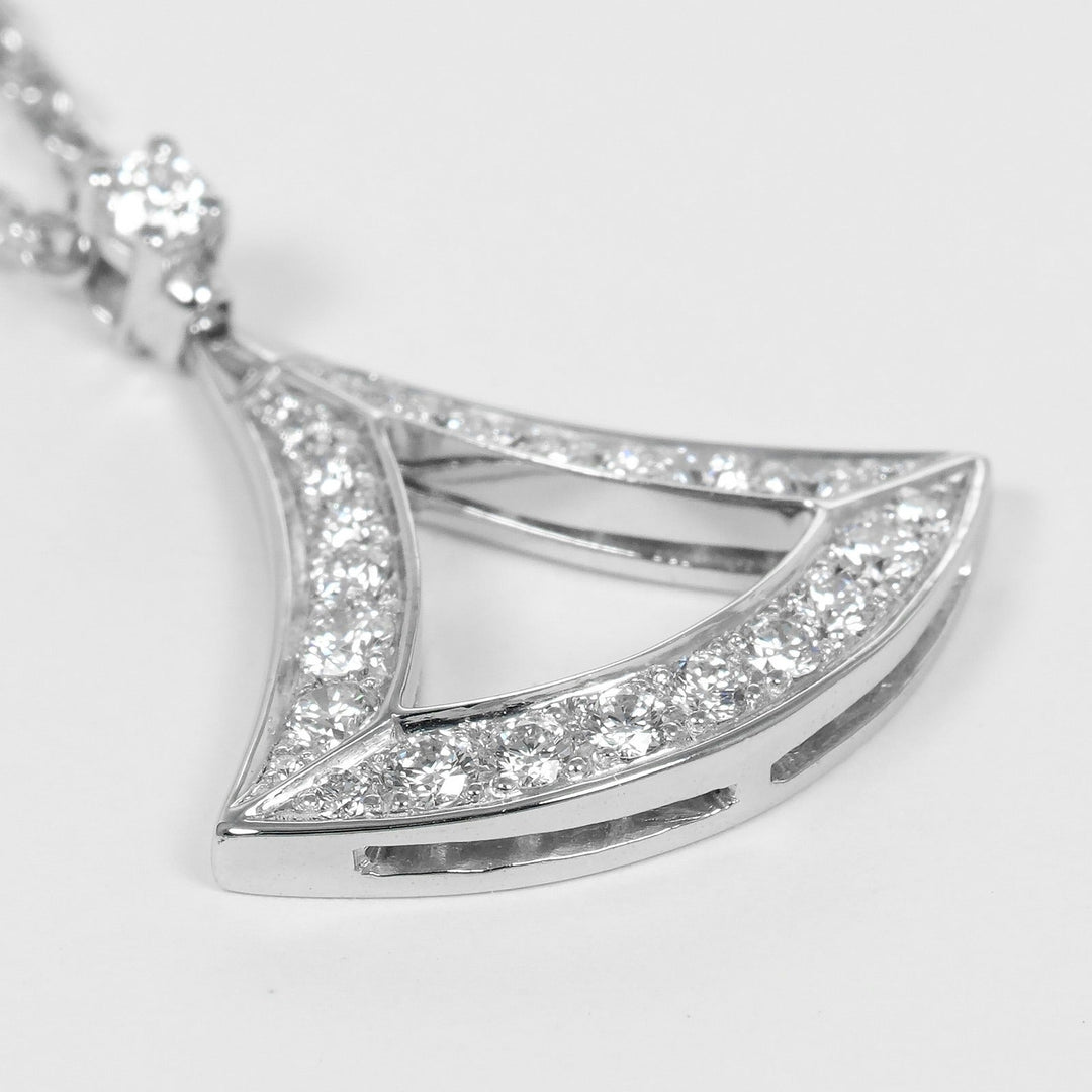 BVLGARI Necklace K18 White Gold, Diamond gold Diva Dream Women Used Authentic