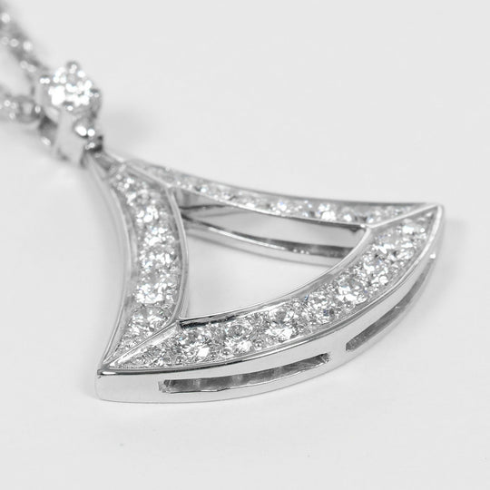 BVLGARI Necklace K18 White Gold, Diamond gold Diva Dream Women Used Authentic