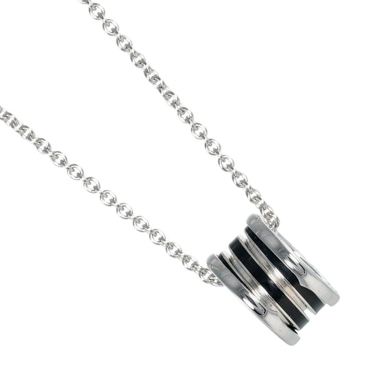 BVLGARI Necklace K18 White Gold, Enamel gold Be zero one Women Used Authentic