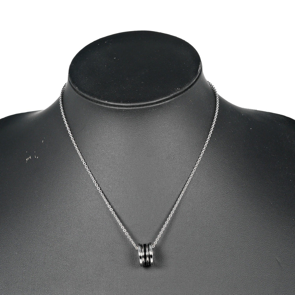 BVLGARI Necklace K18 White Gold, Enamel gold Be zero one Women Used Authentic