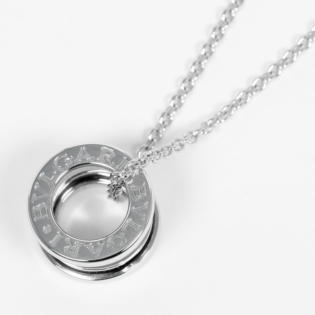 BVLGARI Necklace K18 White Gold, Enamel gold Be zero one Women Used Authentic