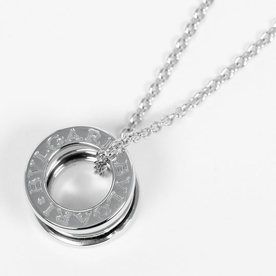 BVLGARI Necklace K18 White Gold, Enamel gold Be zero one Women Used Authentic