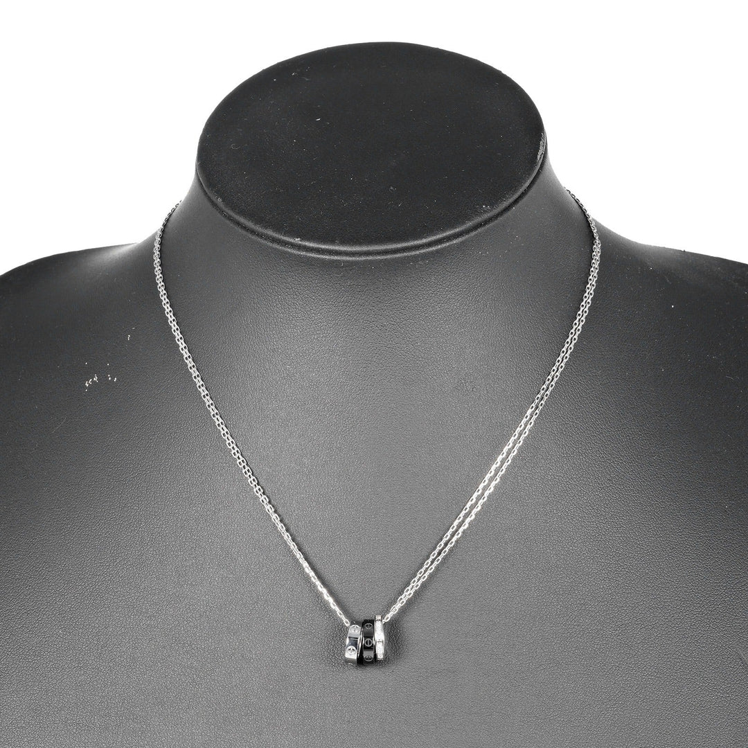 CARTIER Necklace 18k white gold, diamond, ceramic gold Love Sleoop Women Used Authentic