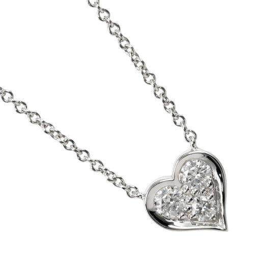 TIFFANY&Co. Necklace Pt950Platinum, Diamond gold Sentimental heart Women Used Authentic