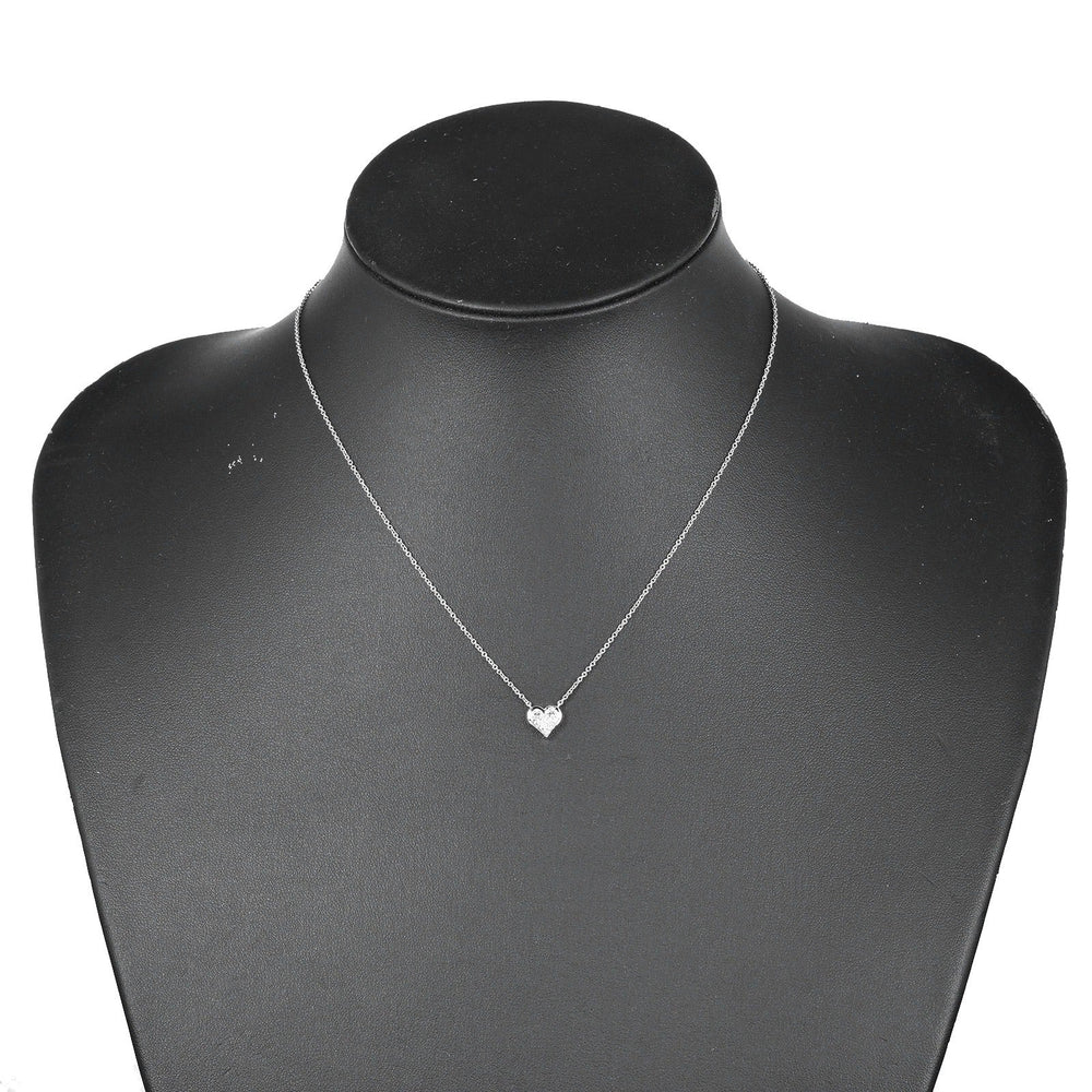 TIFFANY&Co. Necklace Pt950Platinum, Diamond gold Sentimental heart Women Used Authentic