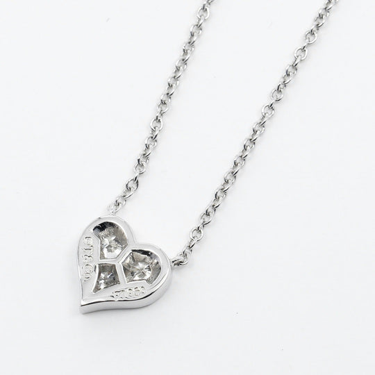 TIFFANY&Co. Necklace Pt950Platinum, Diamond gold Sentimental heart Women Used Authentic