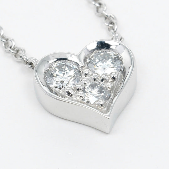 TIFFANY&Co. Necklace Pt950Platinum, Diamond gold Sentimental heart Women Used Authentic