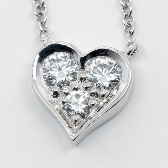 TIFFANY&Co. Necklace Pt950Platinum, Diamond gold Sentimental heart Women Used Authentic