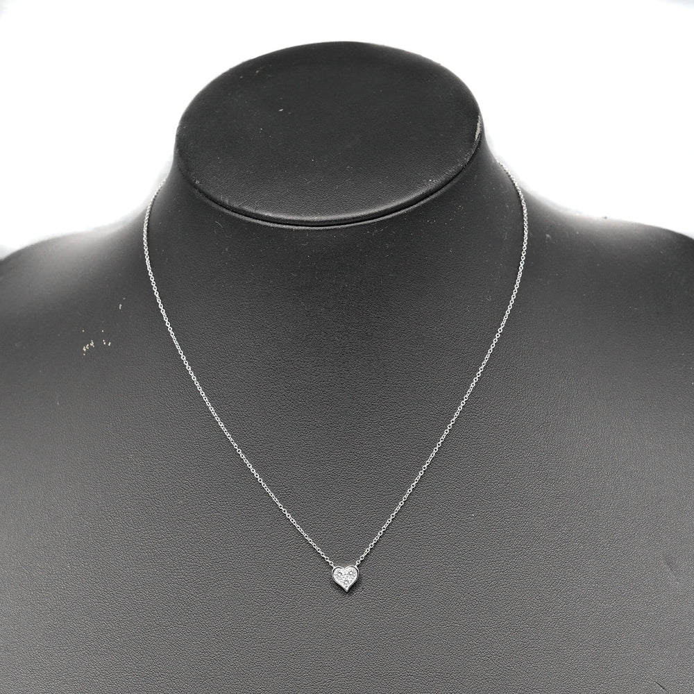 TIFFANY&Co. Necklace Pt950Platinum, Diamond gold Sentimental heart Women Used Authentic