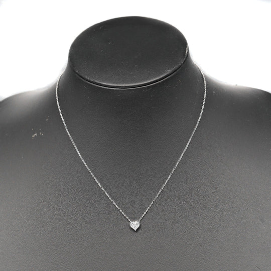 TIFFANY&Co. Necklace Pt950Platinum, Diamond gold Sentimental heart Women Used Authentic