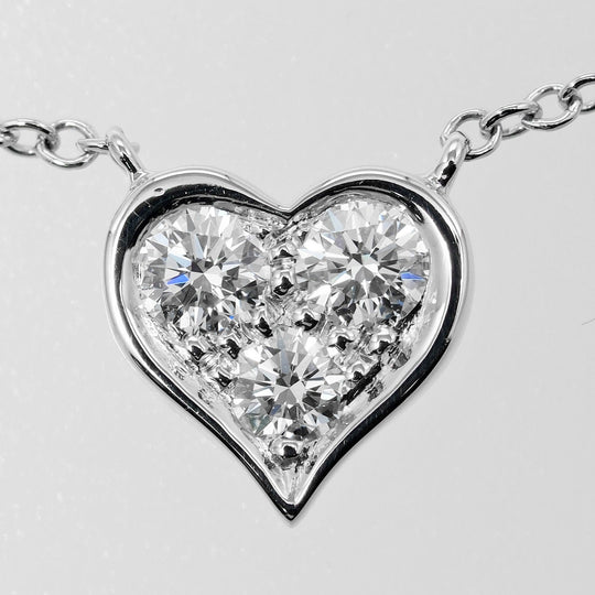 TIFFANY&Co. Necklace Pt950Platinum, Diamond gold Sentimental heart Women Used Authentic