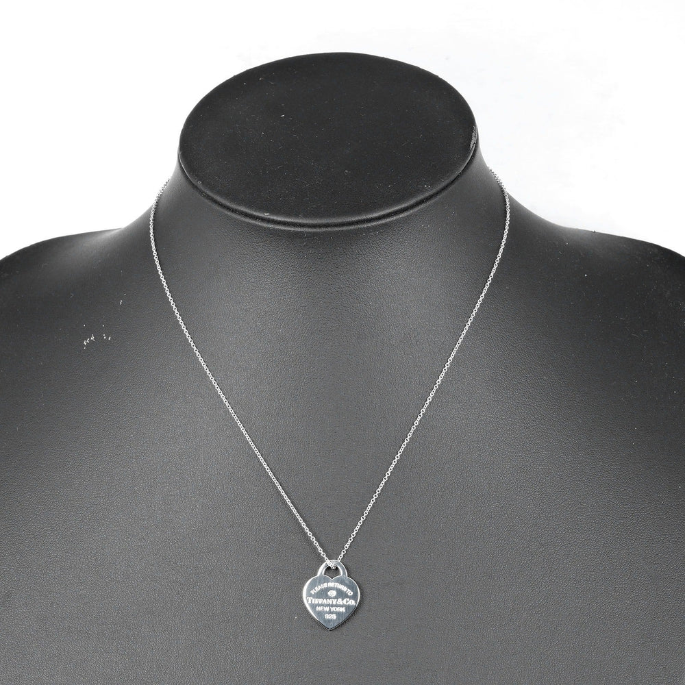 TIFFANY&Co. Necklace Silver925, Diamond Silver Return to TIFFANY & Co. Heart tag Women Used Authentic