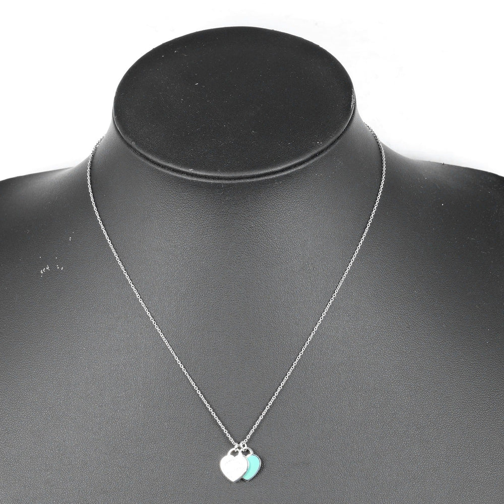 TIFFANY&Co. Necklace Silver925 Silver Return to TIFFANY&Co. Double Mini Heart Tag Women Used Authentic
