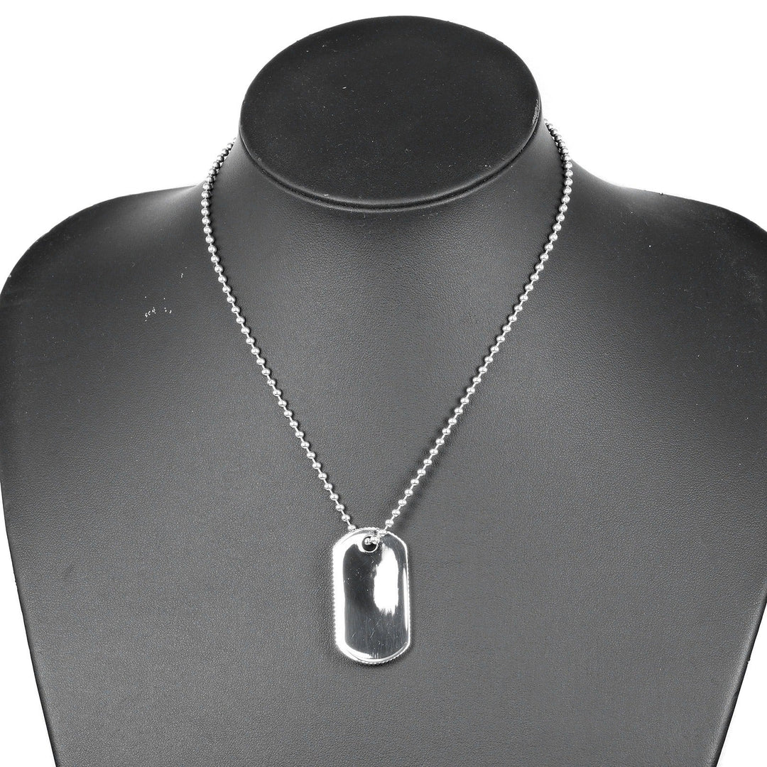 TIFFANY&Co. Necklace Silver925 Silver Dog tag coin edge Women Used Authentic