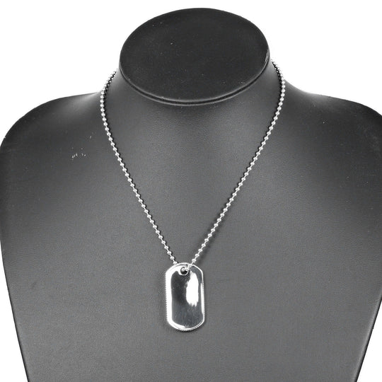 TIFFANY&Co. Necklace Silver925 Silver Dog tag coin edge Women Used Authentic
