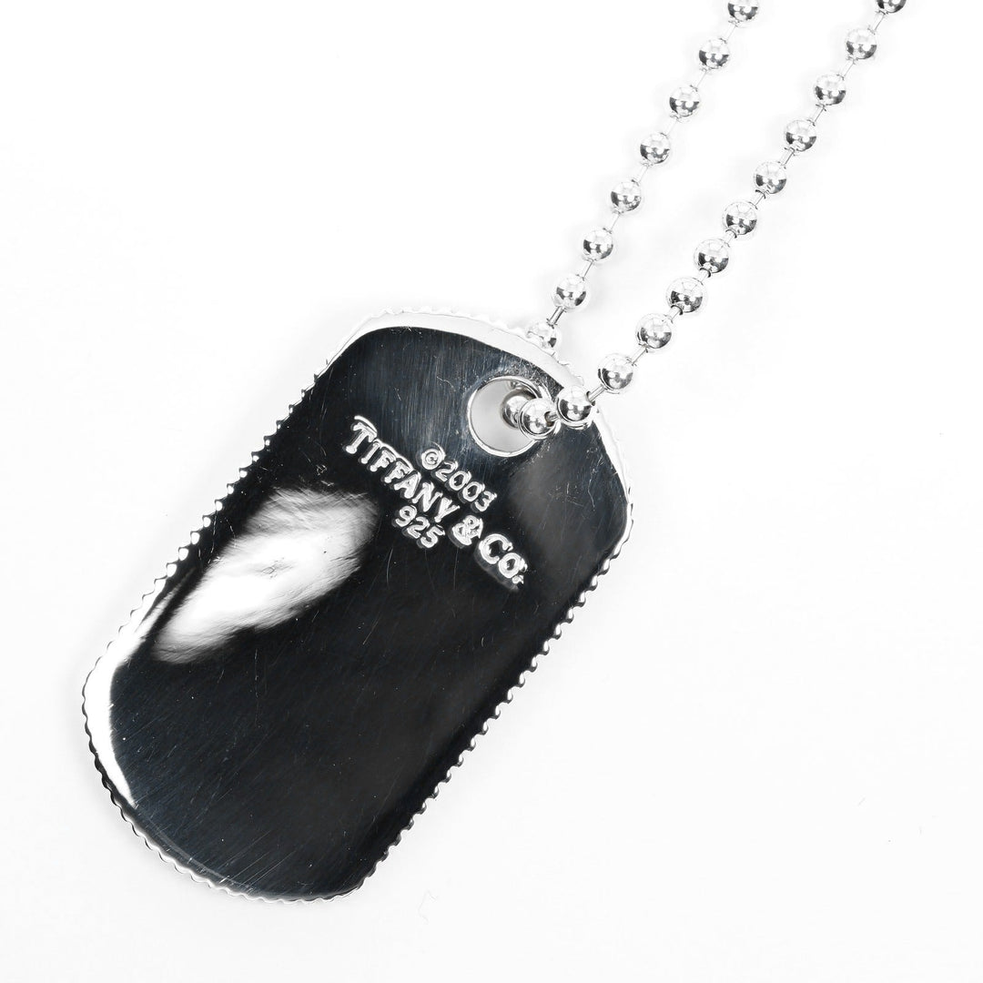 TIFFANY&Co. Necklace Silver925 Silver Dog tag coin edge Women Used Authentic