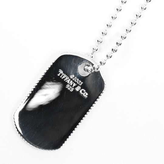 TIFFANY&Co. Necklace Silver925 Silver Dog tag coin edge Women Used Authentic