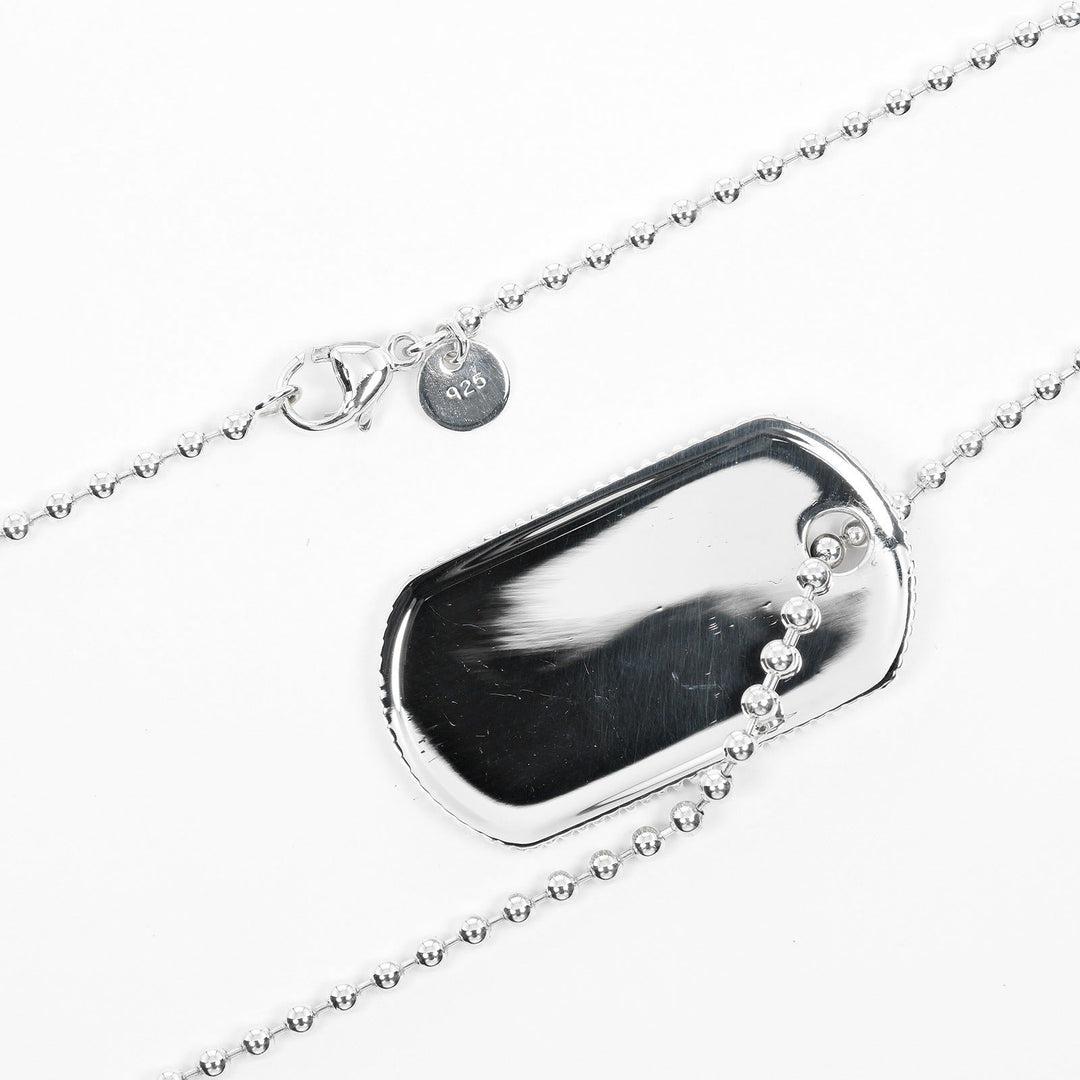 TIFFANY&Co. Necklace Silver925 Silver Dog tag coin edge Women Used Authentic