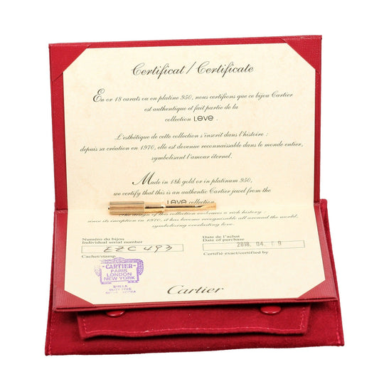 CARTIER bracelet K18 Pink Gold gold #17 Love SM Women 17 Used Authentic