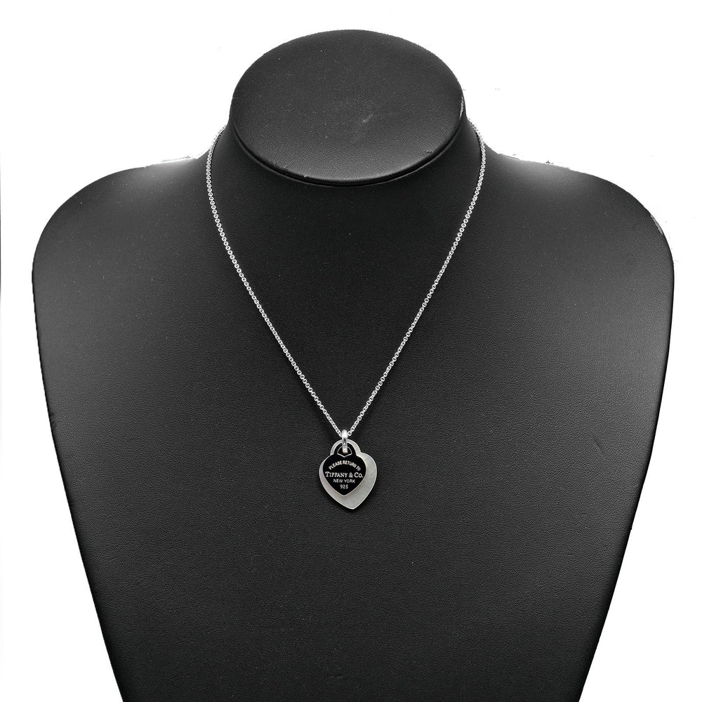 TIFFANY&Co. Necklace Silver925, Shell Silver Return to TIFFANY&Co. Double Heart Tag Women Used Authentic