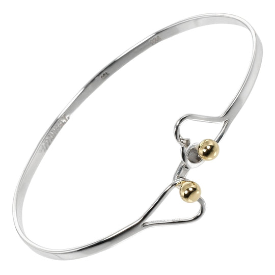 TIFFANY&Co. Bangle Silver925, K18 Yellow Gold Silver hook & eye double heart Women Used Authentic