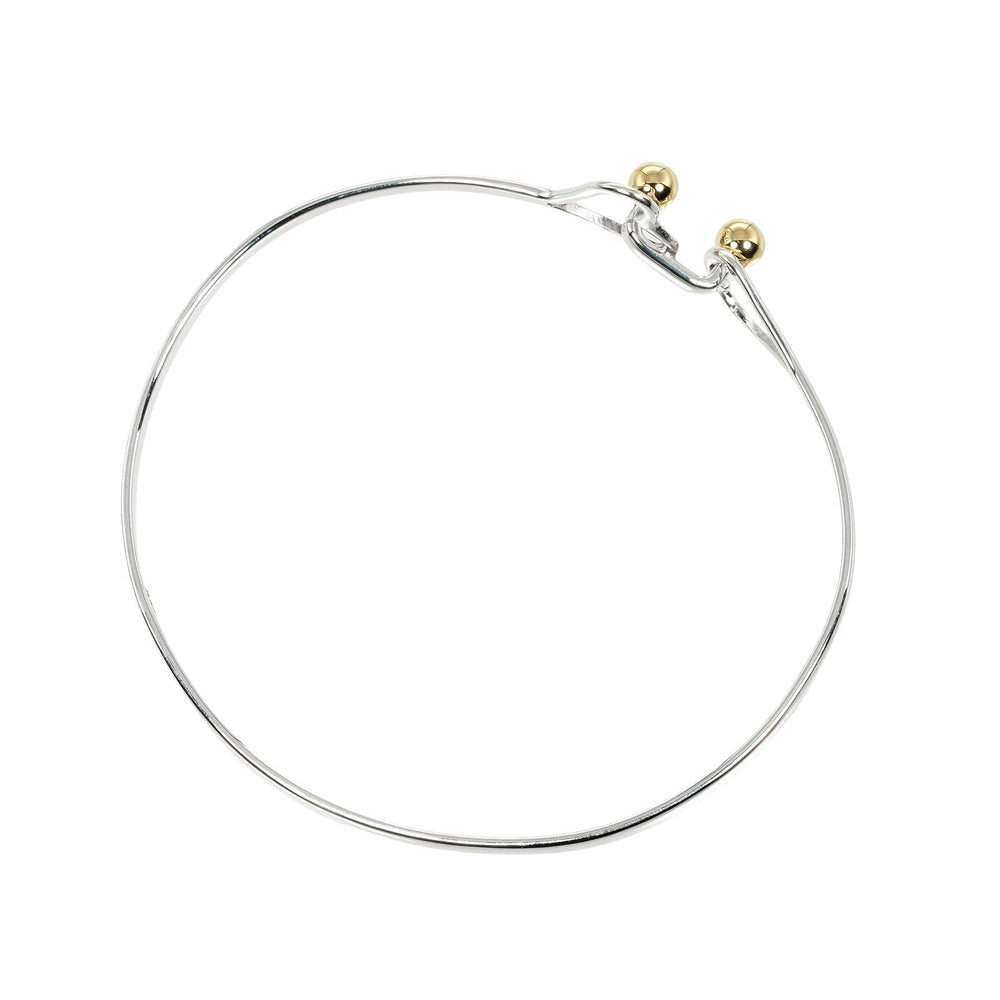 TIFFANY&Co. Bangle Silver925, K18 Yellow Gold Silver hook & eye double heart Women Used Authentic