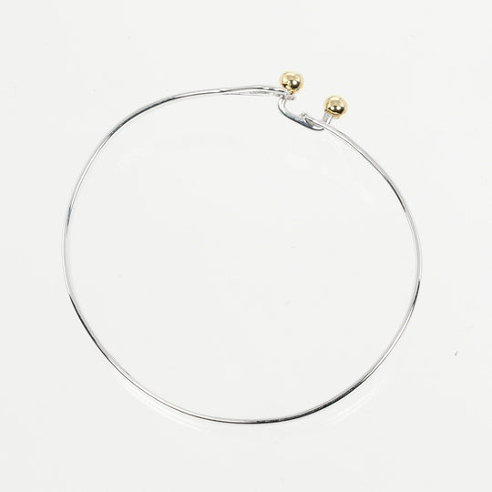 TIFFANY&Co. Bangle Silver925, K18 Yellow Gold Silver hook & eye double heart Women Used Authentic