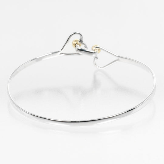 TIFFANY&Co. Bangle Silver925, K18 Yellow Gold Silver hook & eye double heart Women Used Authentic