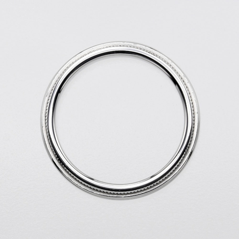 TIFFANY&Co. Ring Pt950Platinum Silver Gathered Milgrain 0.1" Women Used Authentic