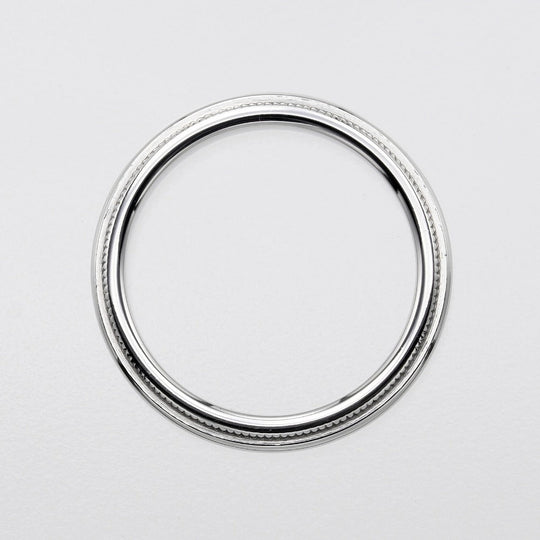 TIFFANY&Co. Ring Pt950Platinum Silver Gathered Milgrain 0.1" Women Used Authentic