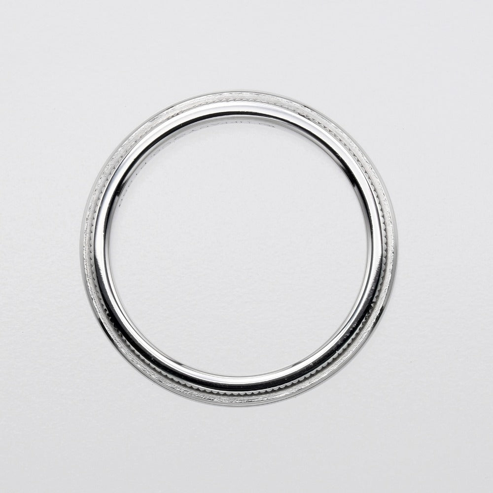 TIFFANY&Co. Ring Pt950Platinum Silver Gathered Milgrain 0.1" Women Used Authentic