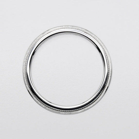 TIFFANY&Co. Ring Pt950Platinum Silver Gathered Milgrain 0.1" Women Used Authentic