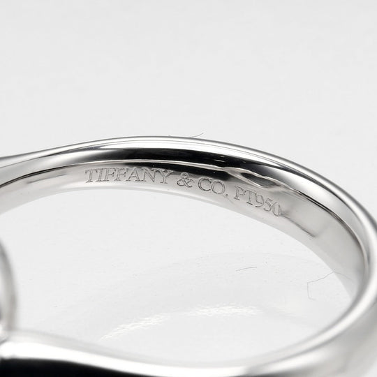 TIFFANY&Co. Ring Pt950Platinum, 6P Diamond Silver Open heart Women Used Authentic